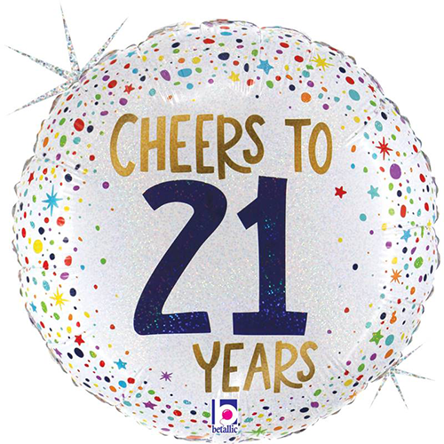 [G26213GH-P] Cheers To 21 Years 18" - Grabo