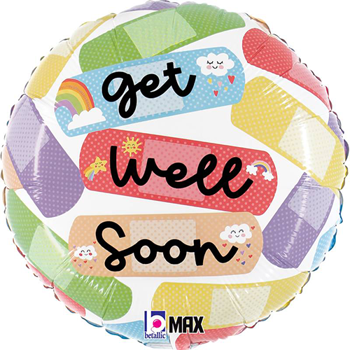 [G26222P-P] Cheerfull Get Well Bandaid 18" - Grabo