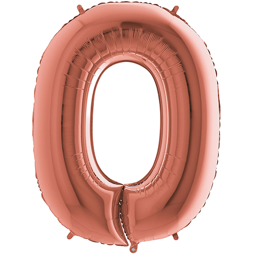 [G262300RG-P] Chiffre '0' Rose Dorée 26"  - Grabo