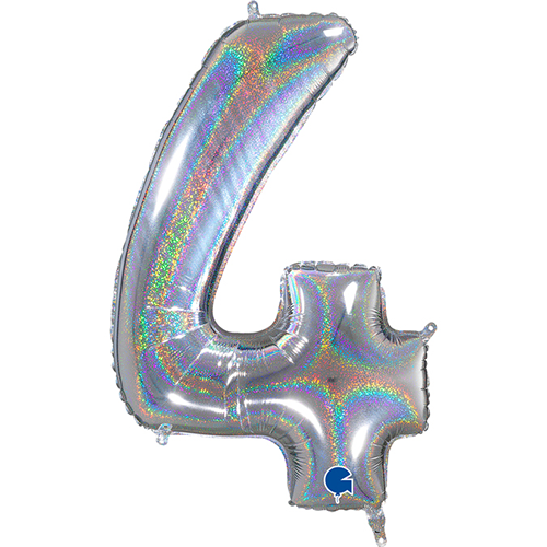 [G26694GHS-P] Chiffre '4' Glitter Holographic 26"  - Grabo