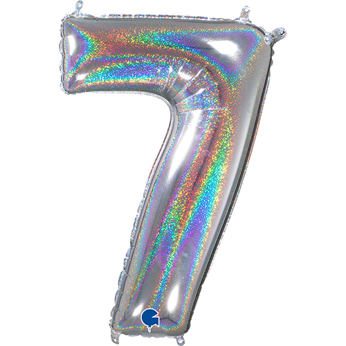 [G26697GHS-P] Chiffre '7' Glitter Holographic 26"  - Grabo