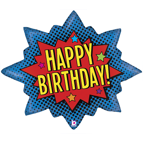 [G35558-P] Superhero Birthday Burst 32" - Grabo