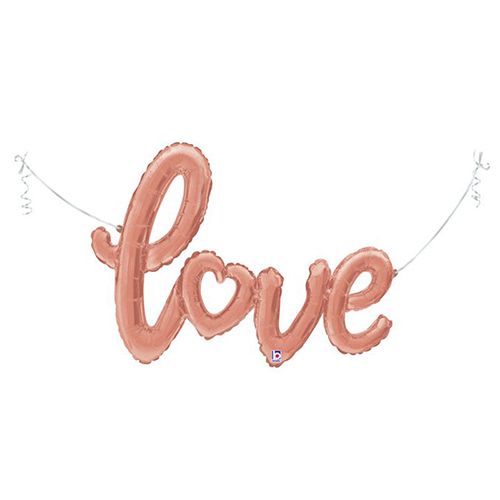 [G35718-P] Love Script Rose Gold 47" - Grabo