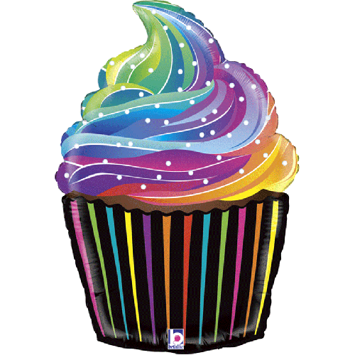 [G35856-P] Rainbow Cupcake 27" - Grabo
