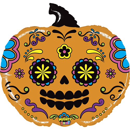 [G35904WE-P] Mighty Pumpkin Sugar Skull 28" - Grabo - FDS