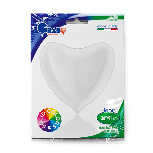 [G36018WH-P] Coeur Blanc 36" - Grabo