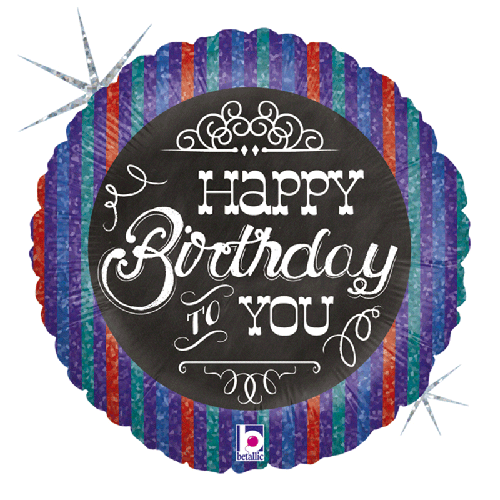[G36033H-P] Chalkboard Birthday 18" - Grabo