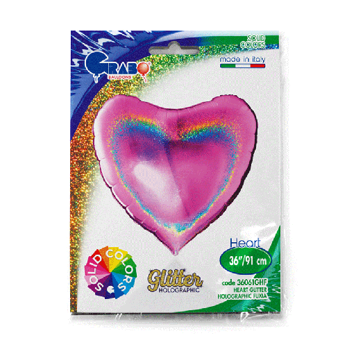 [G36061GHF-P] Coeur Glitter Holographic Fuchsia 36" - Grabo