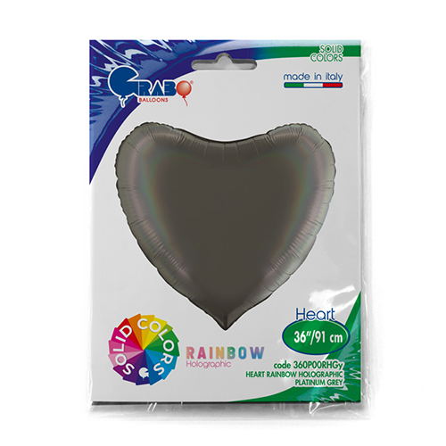 [G360P00RHGY-P] Coeur Holo Gris Platine 36" - Grabo