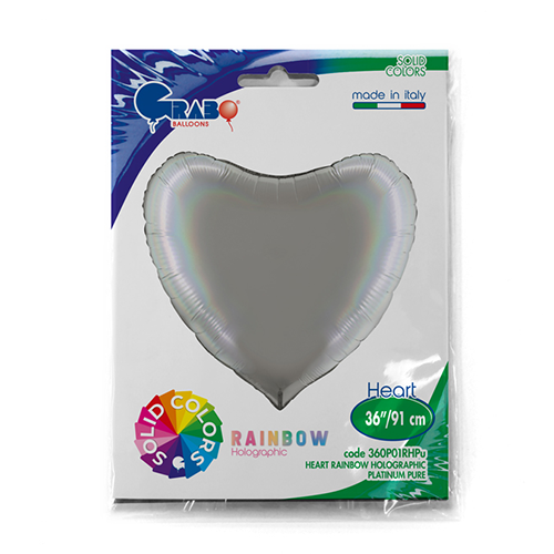[G360P01RHPU-P] Coeur Holo Gris Pure Platine 36" - Grabo
