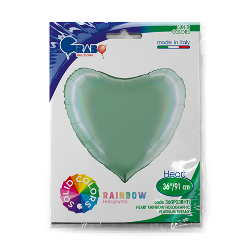 [G360P03RHTI-P] Coeur Holo Tiffany Platine 36" - Grabo