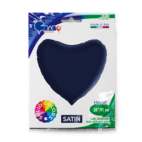 [G360S02BN-P] Coeur Satin Bleu Marine 36" - Grabo