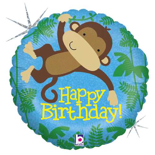 [G36148H-P] Monkey Buddy Birthday 18" - Grabo FDS
