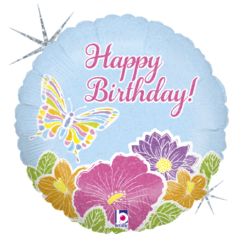 [G36151H-P] Pastel Butterfly Birthday 18" - Grabo