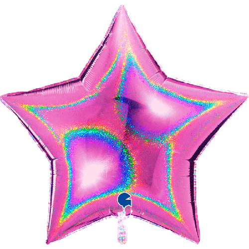 [G36261GHF] Étoile Glitter Holographic Fuchsia 36" Vrac - Grabo