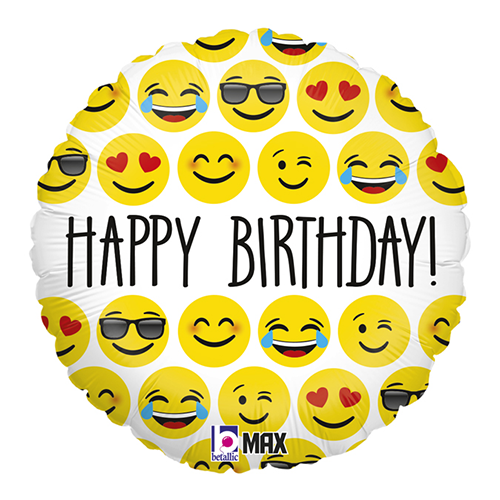 [G36275P-P] Emoji Birthday 18" - Grabo