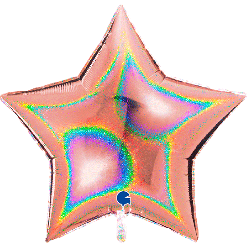 [G36283GHRG] Étoile Glitter Holographic Rose Gold 36" Vrac - Grabo