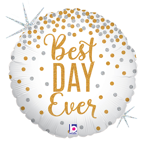 [G36589GH-P] Glittering Best Day Ever 18" - Grabo