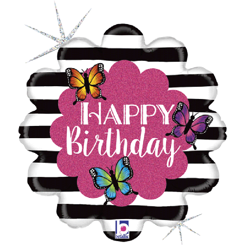 [G36853GH-P] Radiant Butterfly Birthday 18" - Grabo