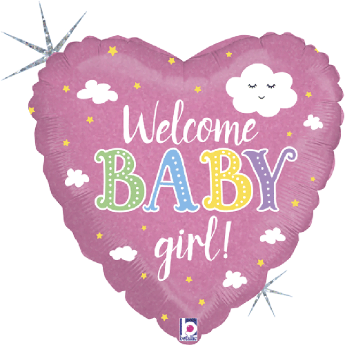 [G36875H-P] Welcome Baby Girl 18" - Grabo