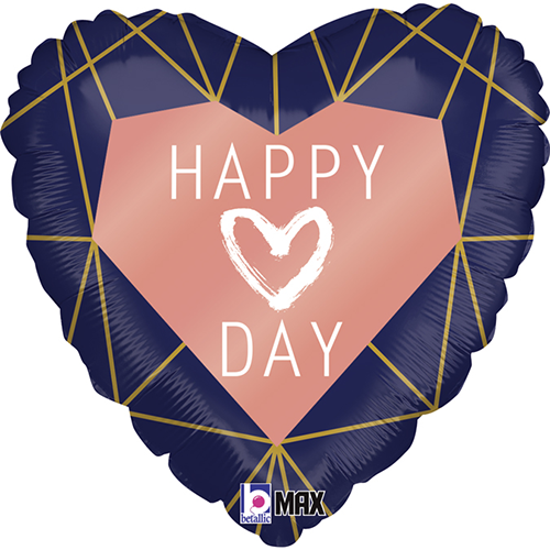 [G36921P-P] Geo Navy Heart 18" - Grabo