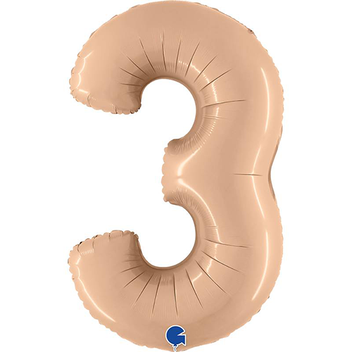 [G400300SNU-P] Chiffre '3' Satin Nude 40" - Grabo