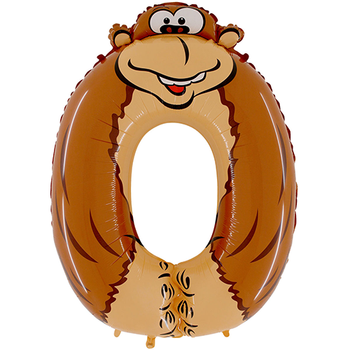 [G40-OWE-P] Animaloons Chiffre '0' Gorille 40" - Grabo