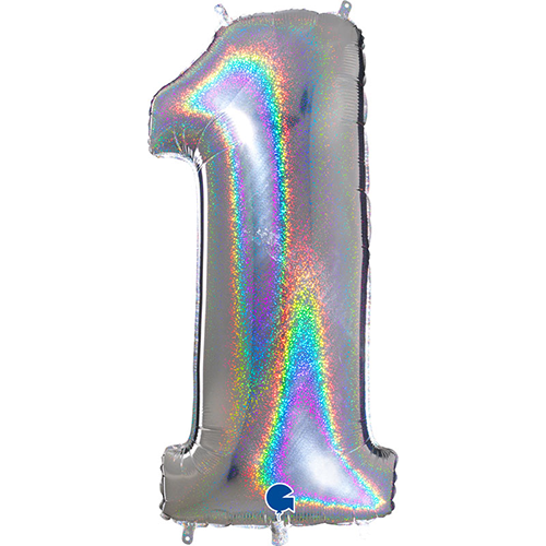 [G691GHS-P] Ch "1"  Glitter Holo Silver 40" - Grabo