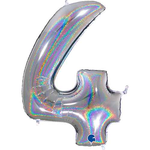 [G694GHS-P] Ch "4"  Glitter Holo Silver 40" - Grabo