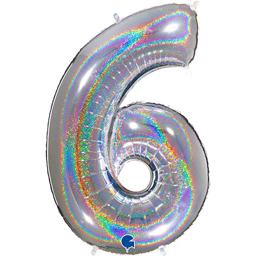 [G696GHS-P] Ch "6"  Glitter Holo Silver 40" - Grabo