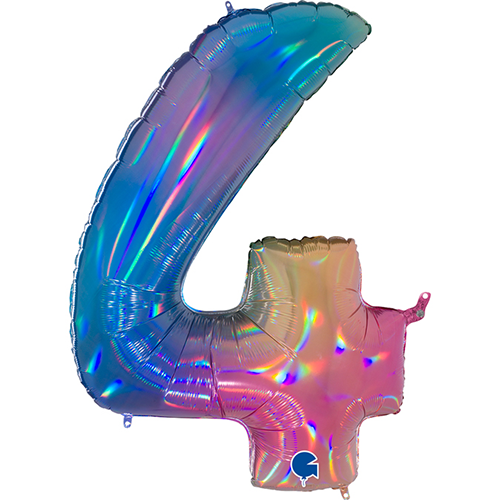 [G814RH-P] Chiffre '4' Colourful Rainbow 40" - Grabo