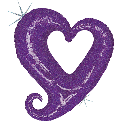 [G85542H-P] Chaine de Coeurs Purple 37" - Grabo