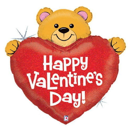 [G85791H-P] Big Heart Valentine Bear 37" - Grabo
