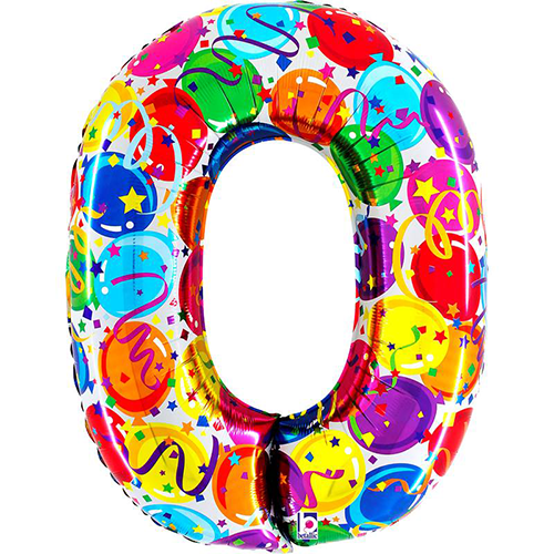 [G85940-P] Chiffre '0' Party Megaloon 40" - Grabo
