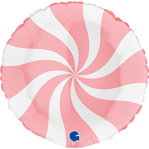 [GG018M03WHPK-P] Rond Swirly White Matte Pink 18" emballé- Grabo