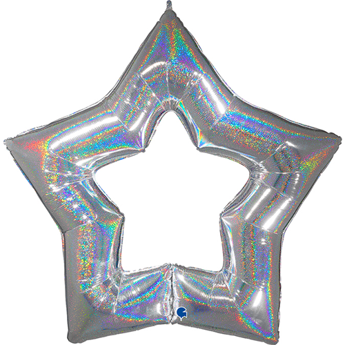 [GG75669GHS] 48" Linky Étoile Glitter Silver Vrac - Grabo