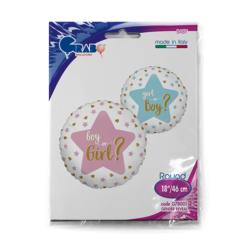 [GG78001-P] 1 Alu 18″ Gender Reveal – Grabo