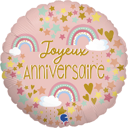 [GG78154-P] Joyeux Anniv Arc En Ciel 18" - Grabo FDS