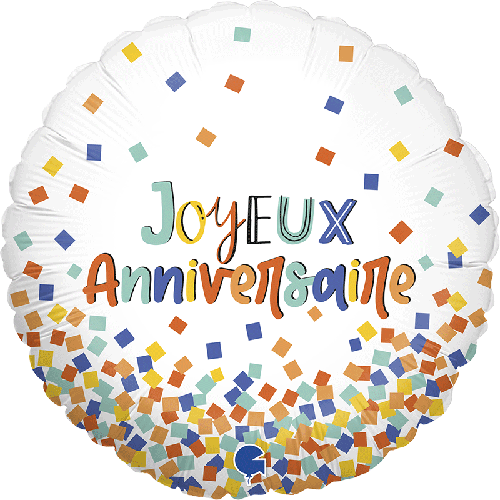 [GG78156-P] Joyeux Anniv Confettis 18" - Grabo