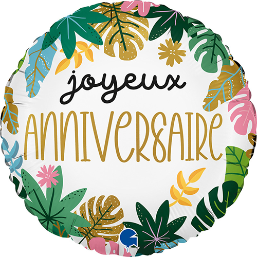 [GG78213-P] Joyeux Anniversaire Tropical 18" - Grabo FDS