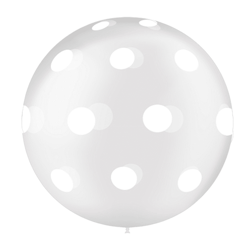 [3FTC0040] 1 Latex 3' Transparent Imprimé Tat Dots - Balloonia
