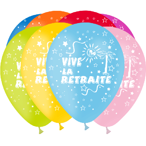[GBT1238] 8 Ballons 12" Hg95 Retraite Assortis – Balloonia