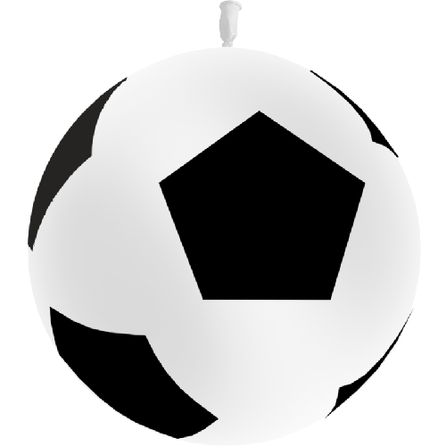 [3FTP2068] Geant Ballon De Foot Blanc Sens Air 3' - Balloonia