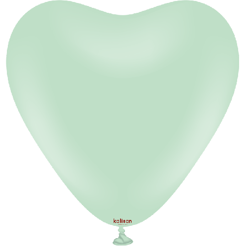 [11330043] 12" Heart Macaron Green 25Ct - Kalisan