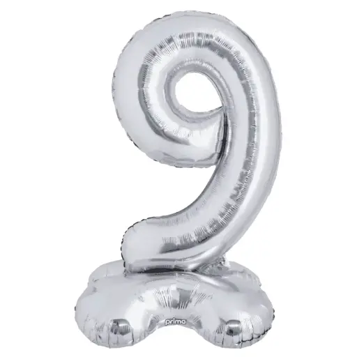 [PF-SVST9-40] 1 alu 40" Argent Standing Chiffre '9' - Prima