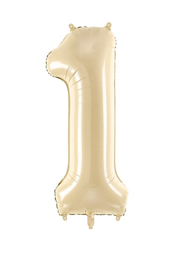 [FB230P-1-013] 1 Alu Chiffre "1" Beige 28" ( 72cm ) 