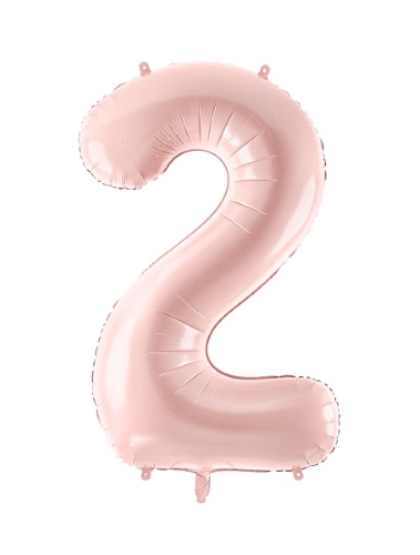 [FB230P-2-081J] 1 Alu Chiffre "2" Rose clair 28" ( 72cm ) 