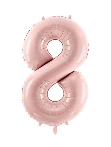 [FB230P-8-081J] 1 Alu Chiffre "8" Rose clair 28" ( 72cm )