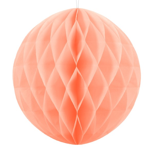 [KB20-075J] Produit gratuit - Produit gratuit - Boule Alvéolée décorative de diamètre 20cm Pêche