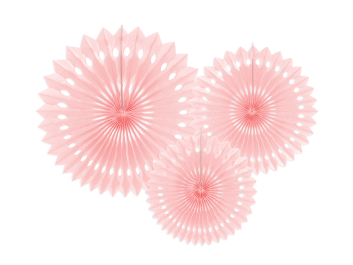 [RPB1-081PJ] Lot de 3 Rosettes décorative de diamètre 20/25/30cm Rose